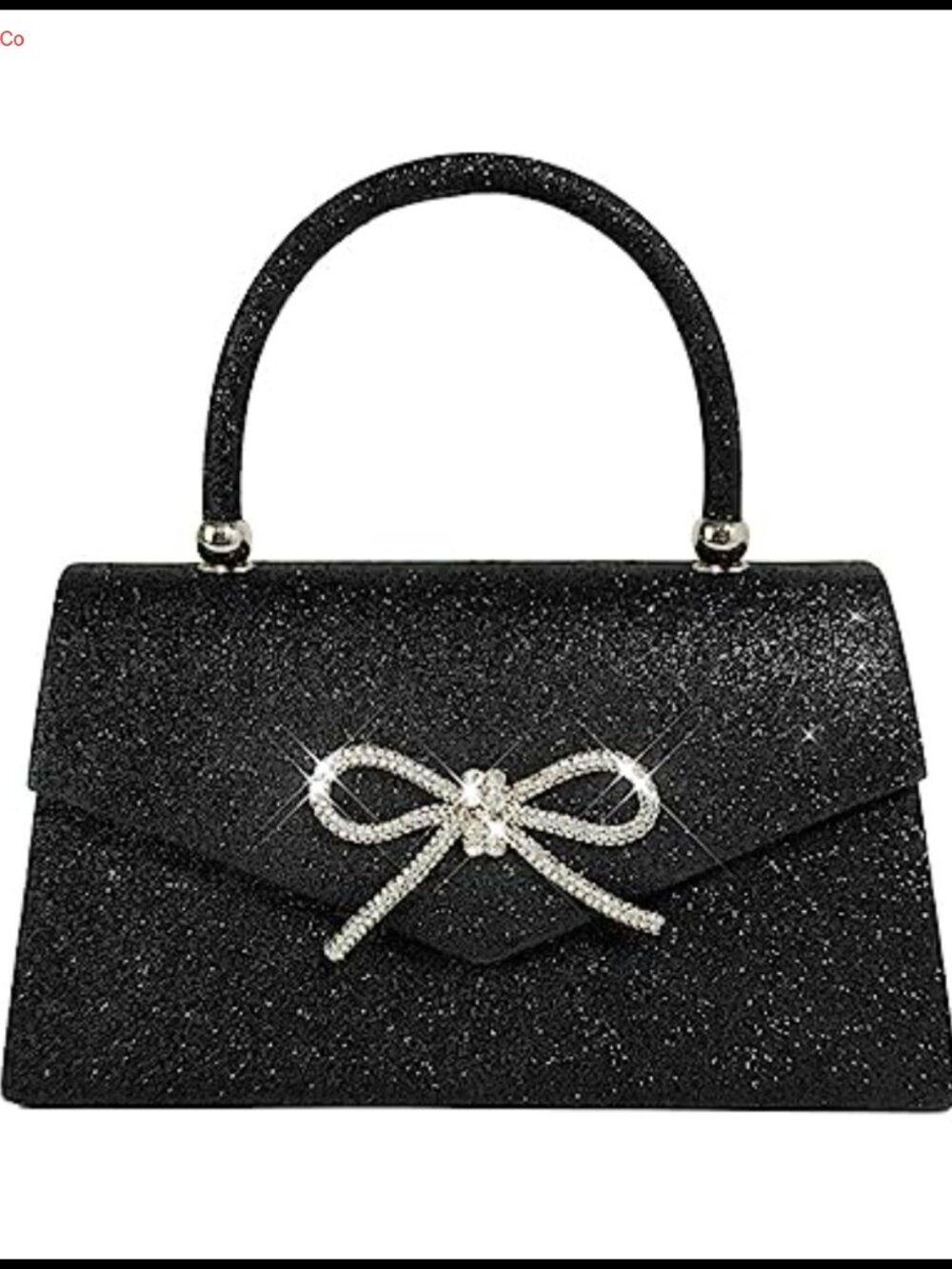 Rhinestone Bow Evening Clutch Sparkly Formal Purse with Chain